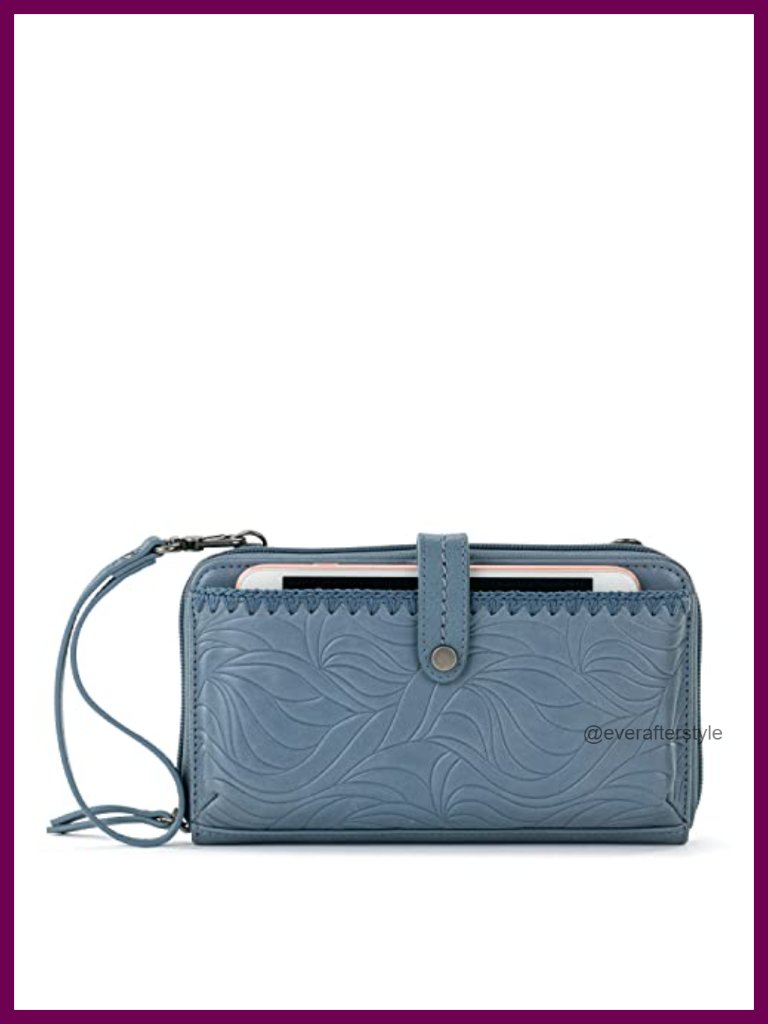 Leather Convertible Wristlet Crossbody Smartphone Bag With Card Slots